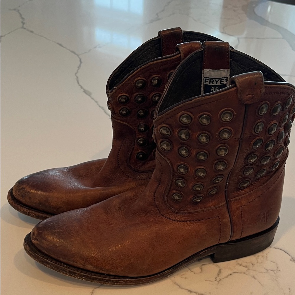 Frye Wyatt Distressed Leather Studded Boots